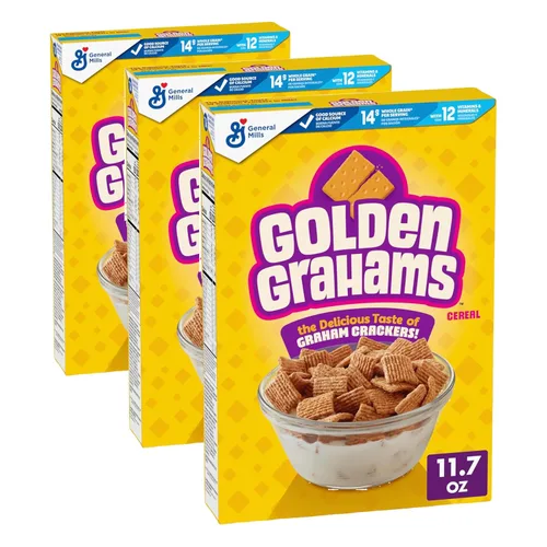 Vista 14 de Golden Grahams Cereal para el desayuno, sabor a galletas Graham, hecho con grano entero, 11.7 onzas