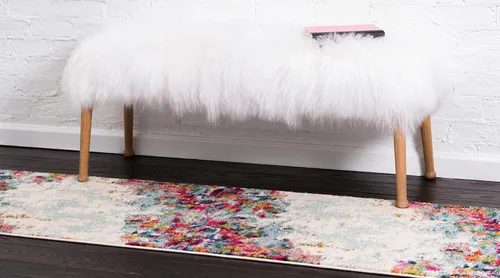 Vista 3 de Unique Loom Chromatic Collection - Alfombra de área Joyous (2 pies 7 pulgadas x 12 pies, color azul y multicolor)