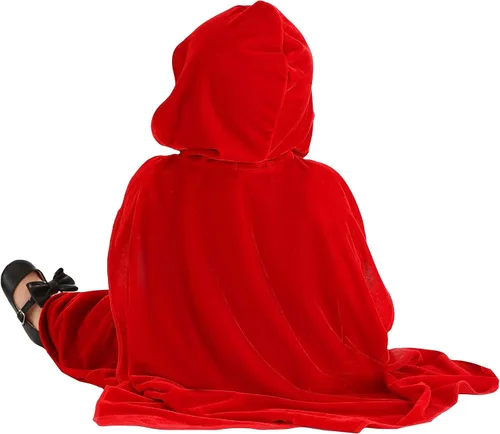 Vista 3 de Disfraz clásico de capucha roja para bebés, Rojo