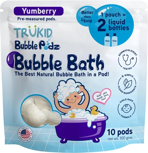 Vista 18 de TruKid Bubble Podz - Baño de burbujas para niños, niños pequeños y bebés, bomba de baño suave y refrescante sin lágrimas para piel sensible