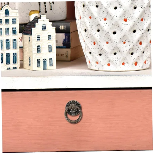 Vista 4 de 12 piezas de pomos de gabinete de cocina para muebles de cocina, manijas de anillo de armario, pomo antiguo, agujero de armario, tiradores de cajón