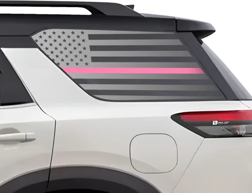 Vista 10 de BOGAR TECH DESIGNS - Calcomanía de vinilo precortada con diseño de bandera americana para ventana, compatible con Nissan Pathfinder 2022-2025, negro
