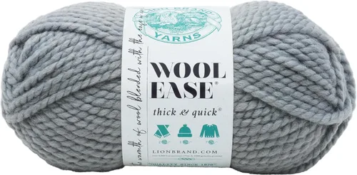 Vista 189 de Lion Brand Yarn - Ovillo de lana Wool-Ease Thick & Quick color fuerza aérea Super Bulky Wool Acrylic Blend Fiber for Soft Hats, Sweaters, Chunky