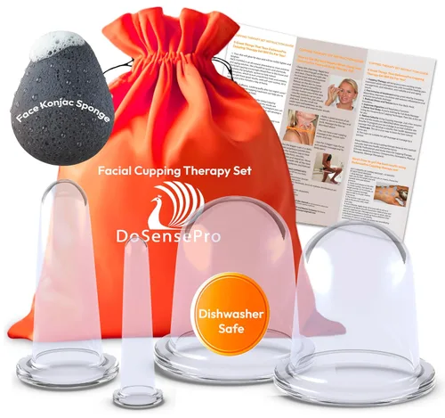 Vista 8 de Juego de ventosas faciales antienvejecimiento, masajeador facial. Levantamiento facial natural de DoSensePro. Mejora las arrugas de la piel