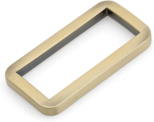 Vista 2 de CRAFTMEMORE Hebilla de anillos rectangulares planos de metal para bolsa, correa de cinturón, acabado de calidad de bucle resistente, paquete de 6