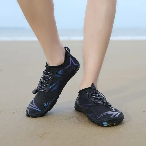 Vista 7 de Whatseaso Zapatos acuáticos para mujeres y hombres, de secado rápido, zapatos descalzos para buceo, natación, surf, aqua, caminar, playa, yoga
