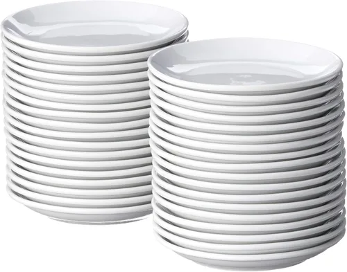 Vista 2 de CAC China COP-16 Coupe - Plato de porcelana (10 pulgadas, 12 unidades), color blanco