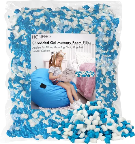 Vista 25 de Relleno de Espuma Viscoelástica con Gel Triturado de 1.13 kg, Relleno Cómodo y Suave para Silla de Puf, Relleno de Espuma Viscoelástica