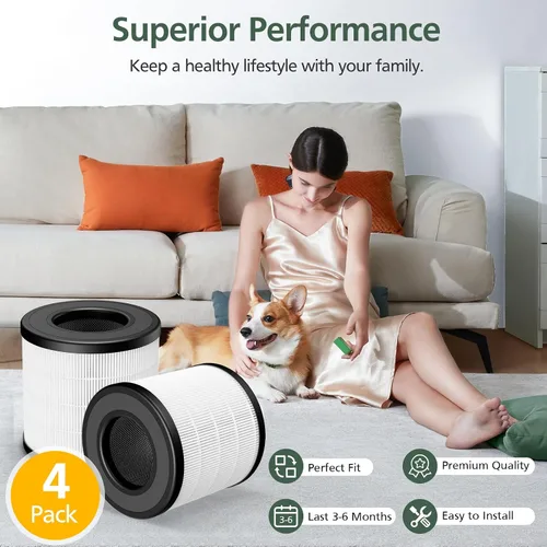 Vista 7 de Paquete de 4 filtros de repuesto HEPA PU-P05/AC201B compatibles con purificadores de aire FULMINARE PU-P05 y purificadores de aire Purivortex