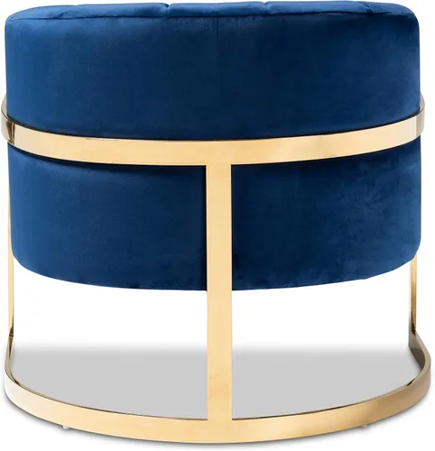 Vista 6 de Baxton Studio Sillas, talla única, azul rey oscuro/dorado