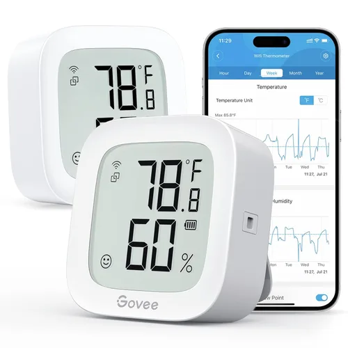 Vista 9 de Govee Termómetro H5103 WiFi higrómetro con pantalla de tinta electrónica