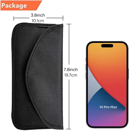 Vista 5 de Bolsa de bloqueo de señal, bolsa de protección con GPS RFID Faraday, funda de protección para teléfono celular y llavero de automóvil, antirastreo 1