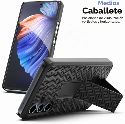 Vista 2 de DuraClip - Funda para Samsung Galaxy A54 5G con clip de funda y soporte (negro mate) (A54 5G)