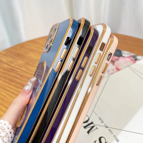 Vista 6 de OOK Magnatic - Funda para iPhone 11 Pro Max [compatible con MagSafe] protector completo de lente de cámara con borde electrochapado dorado, TPU