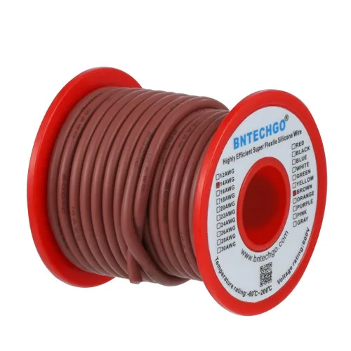 Vista 14 de BNTECHGO Carrete de alambre de silicona calibre 14 20 pies rojo y 20 pies negro flexible 14 AWG alambre de cobre estañado trenzado