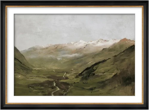 Vista 159 de MUDECOR Lienzo enmarcado prémium para pared, pinos nevados en bosque de invierno, ilustraciones modernas, arte contemporáneo, escénico, divertido