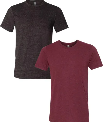Vista 201 de Bella Canvas 3413c para hombre (1) Triblend verde + (1) Triblend rojo