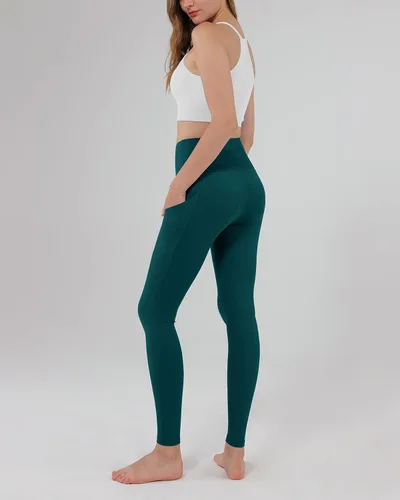 Vista 5 de ODODOS - Leggings de yoga de cintura alta para mujer con bolsillos, pantalones de yoga deportivos con control de abdomen, no se transparentan