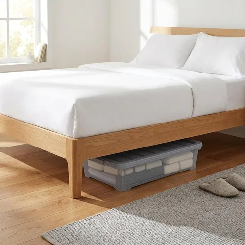 Vista 7 de 4 paquetes de cajas de almacenamiento debajo de la cama de 40 cuartos de galón, de plástico transparente debajo de la cama Plastic Underbed