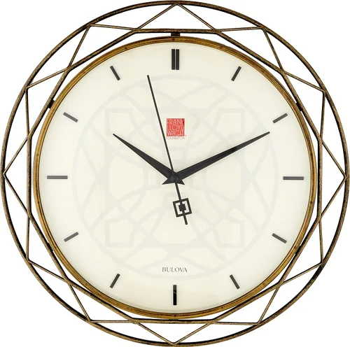 Vista 2 de Bulova Clocks C4834 Luxfer Prism - Reloj de pared inspirado en Frank Lloyd Wright (14 pulgadas)