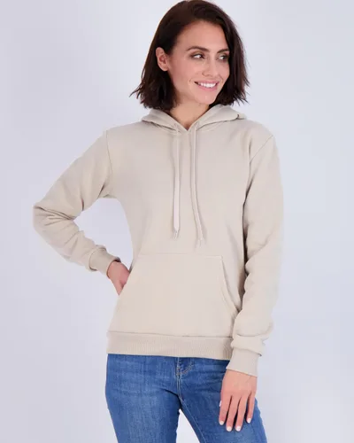 Vista 2 de Real Essentials Paquete de 3 sudadera con capucha de forro polar de manga larga para mujer, con bolsillo de canguro (disponible en Plus)