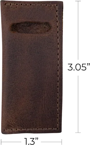 Vista 6 de Hide & Drink, Juego de 4 estuches para púas de dientes, accesorios de cocina, cuero de grano completo, hecho a mano, marrón bourbon