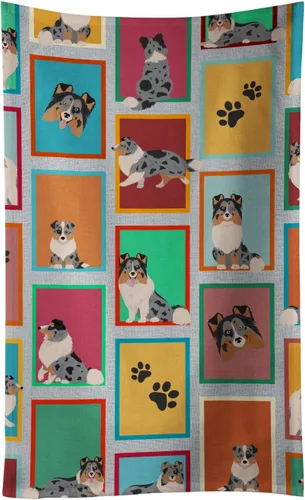 Vista 74 de Caroline's Treasures MLM1160KTWL - Lots of Red Siberian Husky - Toalla de cocina para invitados, toalla de baño decorativa para cara, té, paño