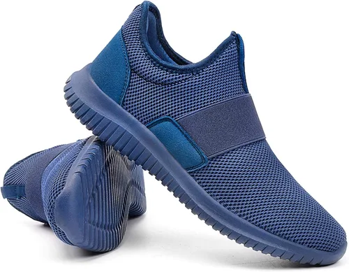 Vista 5 de QANSI - Tenis para hombre sin cordones, ligeros, para correr, caminar, gimnasio