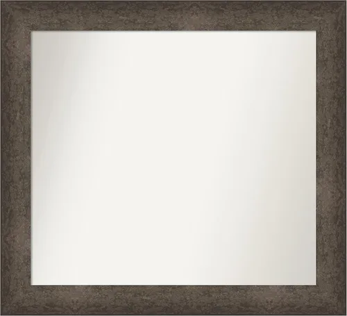 Vista 403 de Amanti Art Espejo de pared personalizado no biselado (25 x 25 pulgadas), marco de bronce acentuado, varios tamaños personalizados, espejo de baño