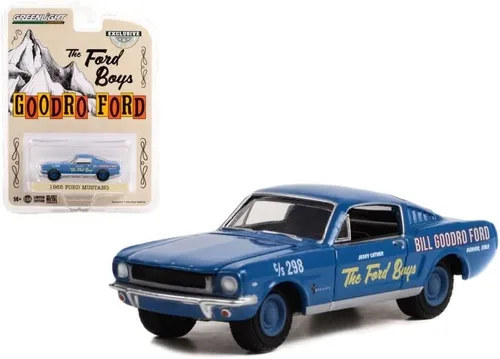 Vista 2 de Ford Mustang Fastback 1965, azul - Greenlight 30366/48-1/64 escala fundido a troquel modelo coche de juguete