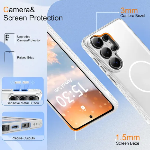 Vista 525 de Jshru Funda para Samsung Galaxy S26 Plus/Galaxy S25 Plus: para Galaxy S24 Plus [compatible con Magsafe] [2 protectores de pantalla HD] cubierta