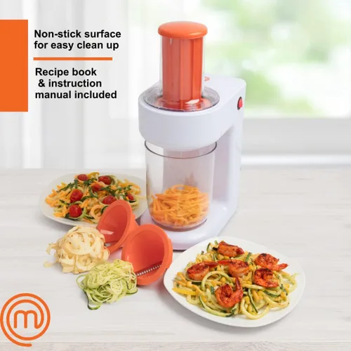 Vista 2 de MasterChef Espiralizador eléctrico 3 en 1 para hacer pasta de fideos vegetales, hecho en casa, bajo en carbohidratos, keto, vegano, sin gluten