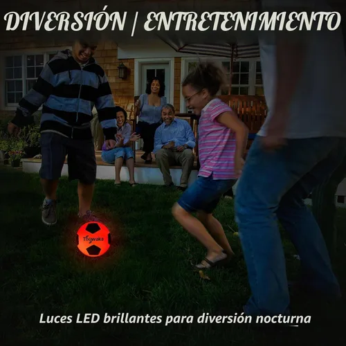Vista 4 de Light up Soccer Ball,Glow in The Dark Soccerball with LED Lights Pre-Installed-Batteries Included