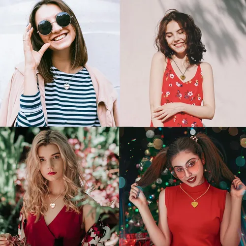 Vista 2 de Collar personalizado con medallón de imagen, medallón conmemorativo de corazón que sostiene 2 imágenes, regalo de joyería para mujeres y niñas
