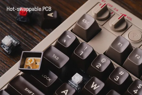 Vista 6 de 8Bitdo Teclado mecánico retro de 87 teclas, Bluetooth2.4GUSB-C, teclado para juegos intercambiable en caliente con dos botones súper programables