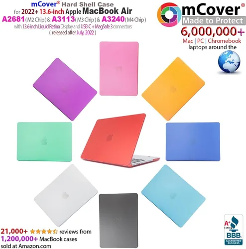 Vista 2 de mCover Funda compatible solo con computadora portátil MacBook Air 2022 o posterior de 13.6 pulgadas