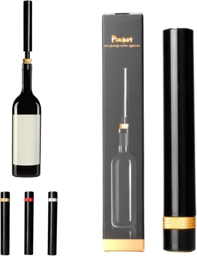 Vista 9 de AeroPop MIni - Abrebotellas de vino, bomba de presión de aire portátil de bolsillo para viajes, para el hogar, restaurante, fiesta (2 unidades, A)