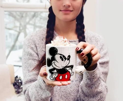 Vista 7 de Silver Buffalo Mickey - Taza de cerámica con mango en forma de mano, 20 onzas
