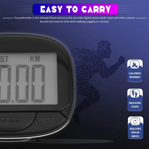 Vista 2 de 1 Unidades Podómetro para Caminar Pantalla Grande Deportes Podómetro Portátil Podómetro con Clip para Él