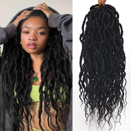 Vista 45 de Rizos de cabello sintético tejido en crochet de 16 pulgadas, 8 paquetes, Rizos de cabello tejido en crochet pre-enlazados con extremos rizados
