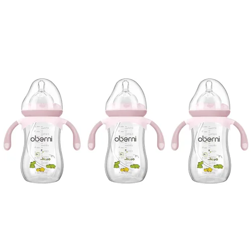 Vista 11 de Botellas para bebé Oberni, botellas de leche para niños con pajita con peso y asa antideslizante, tamaño + flujo rápido variable, 12+ meses, sin