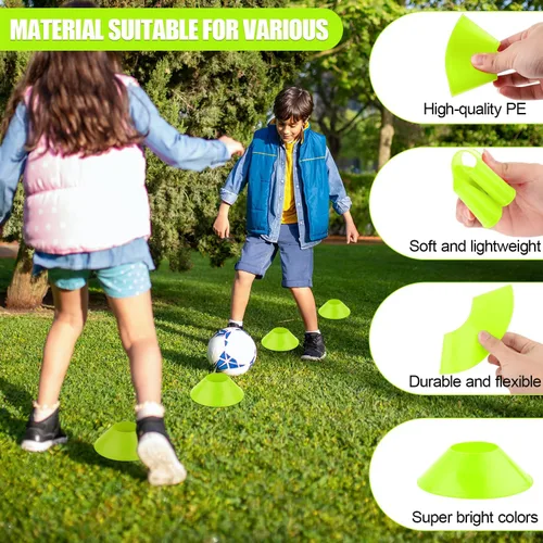 Vista 4 de XIHIRCD 15 conos de fútbol para entrenamiento deportivo, mini piñones de fútbol, conos flexibles de práctica de agilidad para baloncesto, correr
