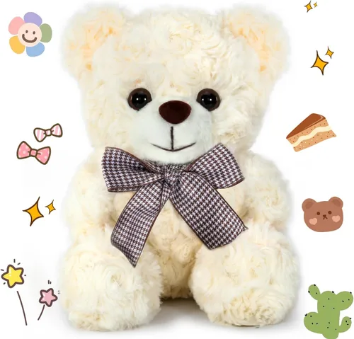 Vista 9 de Oso de Peluche Animal de Felpa, Oso de Peluche Amarillo Brillante Juguete de Felpa para Niños y Niñas de 3+, Oso Suave de 8″ como Regalo para Niños