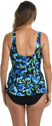 Vista 2 de Maxine of Hollywood Womens Over The Shoulder Empire Tankini Swimsuit Top