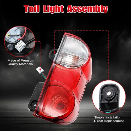 Vista 3 de XQSMWF - Conjunto de luz trasera izquierda del lado del conductor compatible con Nissan NV200 2013-2021 S SV Taxi - Lámpara de freno trasera