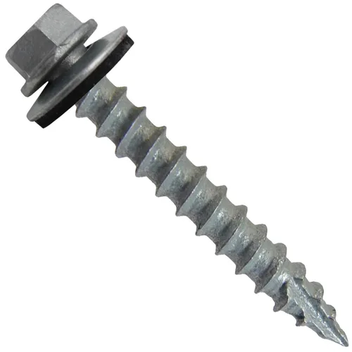 Vista 29 de Tornillos para techos de metal #14 (750) Tornillos x 1-1/2 "ABC Gris Arandela hexagonal Tornillo de techo de chapa metálica para techo.