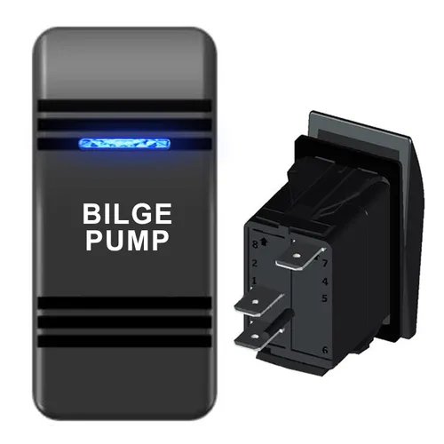 Vista 9 de Interruptor basculante marino de 3 pines para coche y barco 12V 24V encendido/apagado impermeable con LED azul SPST