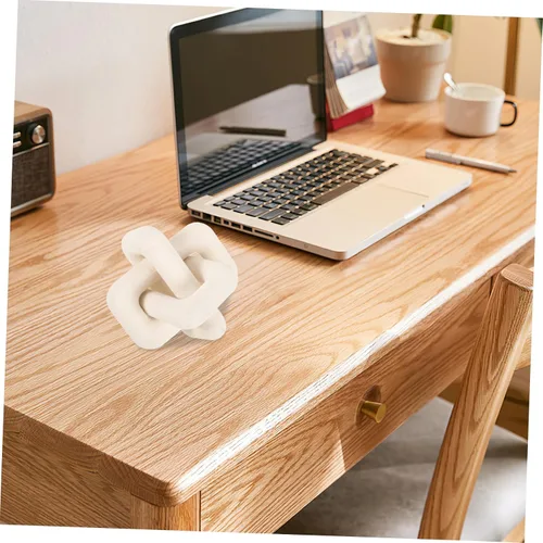 Vista 2 de Adornos de madera, 3 anillos, nudo de madera, decoración de nudo de madera, decoración de eslabones de cadena de madera, decoración de sala