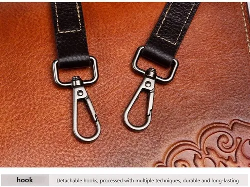 Vista 8 de Genuine Leather Floral Embossed Handbag for Women Handmade Vintage Tote Purse