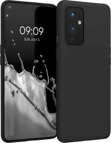 Vista 10 de kwmobile Funda compatible con OnePlus 9 (versión EU/NA) - Funda protectora de silicona TPU suave y delgada - Pizarra oscura